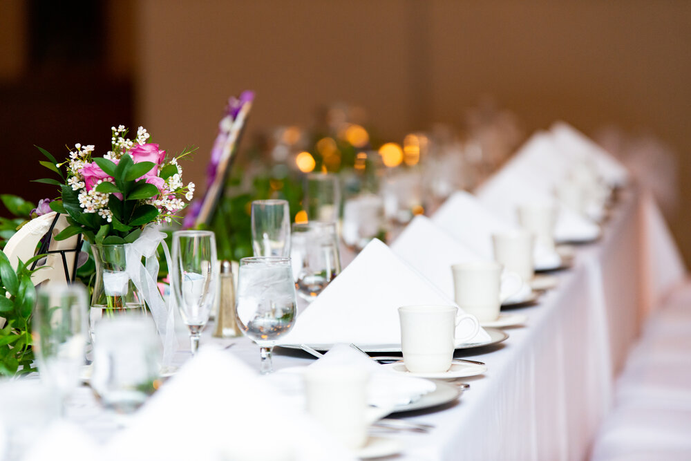 6:30 PM: Dinner is Served - Arguably most couples favorite part of the entire day- next to marrying the love of their life of course.