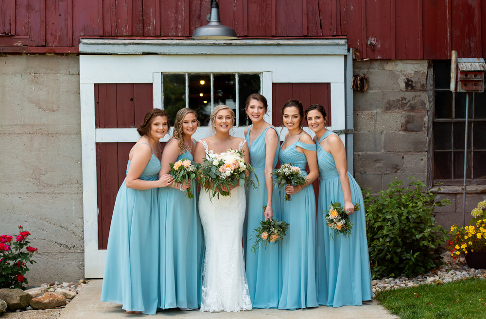 2 PM: Bridesmaids Portraits - By capturing a handful of photos of you with your bridal party prior to the ceremony, it saves us a lot of time following which gives me more time to spend on you and your man while also giving you more time to spend with your guests.